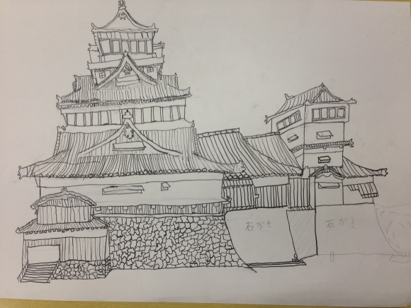 熊本城を描く6年生写生大会4 : 子どものアート彩美館 Art of children