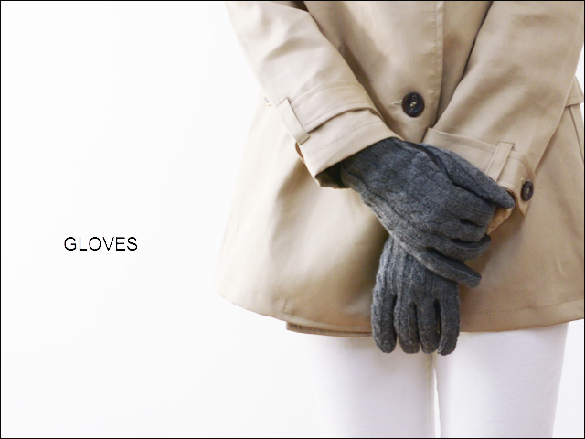 GLOVES [グローブス] レザー×ケーブルニットグローブ [605LF] LADY\'S_f0051306_19324921.jpg