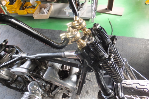 4spショベル 74スプリンガードラムブレーキ修正 タンク加工 4spショベル 74スプリンガードラムブレーキ修正 タンク加工