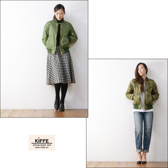 KIFFE [キッフェ] MA-1 [ 14FO-01L ] オリーブ＋カモのリバーシブルミリタリージャケット LADY\'S_f0051306_2044168.jpg