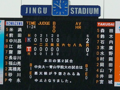 駒澤大対拓殖大 10月15日 東都大学野球1部 前半_b0166128_1131136.jpg