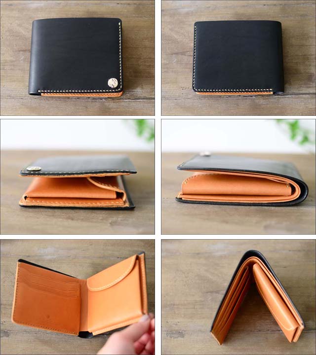 moto leather＆silver[モトレザー] コンチョ二つ折ウォレット
