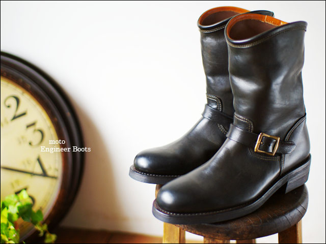 moto leather＆silver[モトレザー] Engineer Boots Black エンジニア 