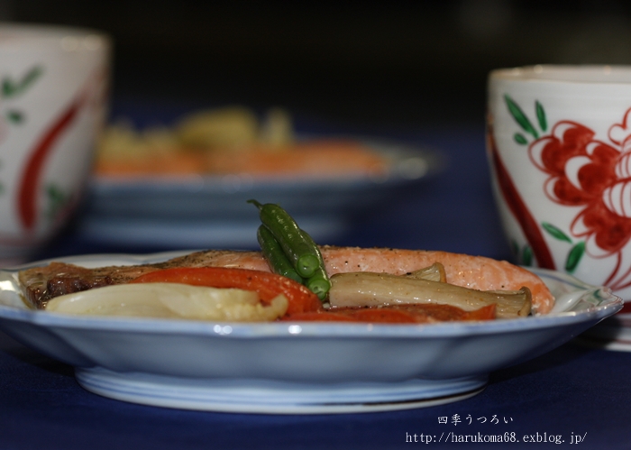 秋鮭のホイル焼き*ヘルシー版*_a0122325_15373718.jpg