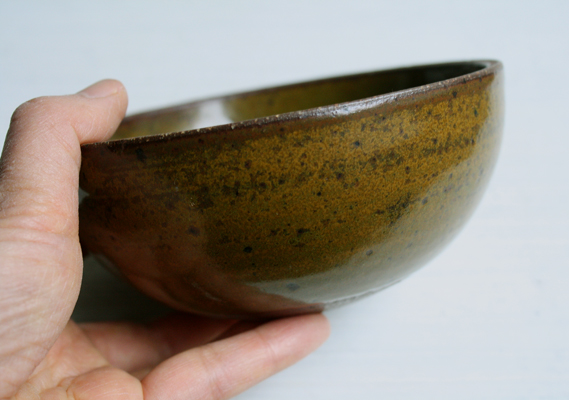 苗代川焼 蕎麦釉 蕎麦がき碗（荒木陶窯 荒木幹二郎 作） : 青蓮