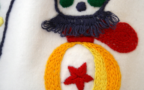 大好きなピエロの刺繍 : のどかに