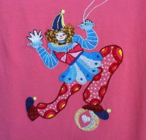 大好きなピエロの刺繍 : のどかに