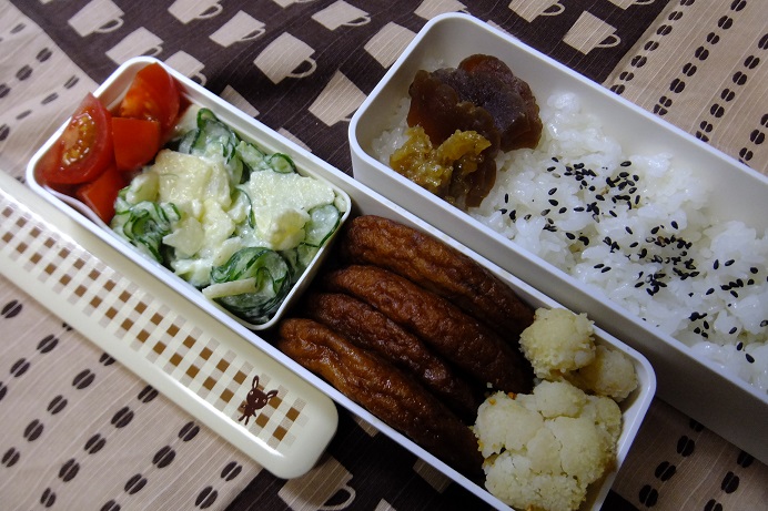 11/19　薩摩揚げの煮物弁当_a0105730_8553076.jpg