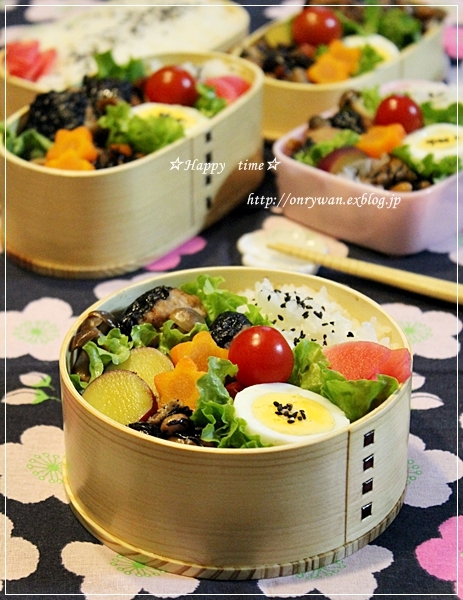 豚挽き肉で海苔つくね弁当とバケット♪_f0348032_18592566.jpg