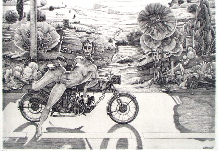 フィリップ・モーリッツの銅版画「Jeune hermaphrodite disposant d\'une motocyclette 」（1972）_a0155815_17282240.jpg