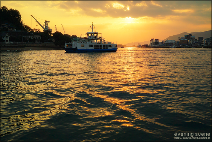 渡船からの夕陽_f0100215_20493094.jpg