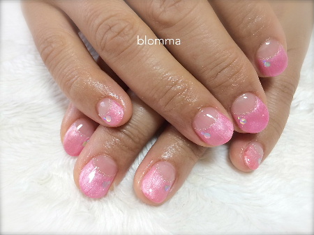 爽やかピンクフレンチnail_a0233305_16574878.jpg