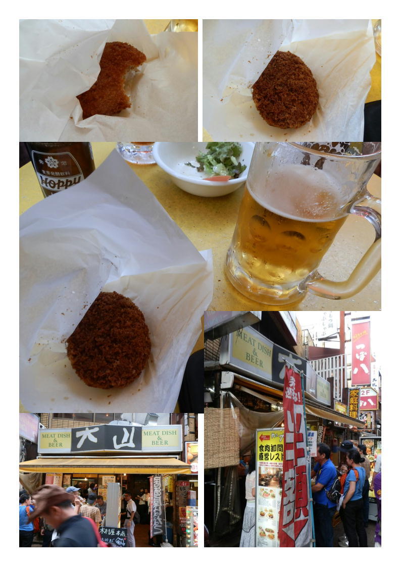 上野で17時前、そうなれば肉の大山。メンチカツ+生ビール大、380円_b0142232_05361938.jpg