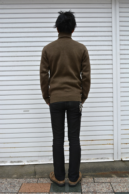 Italian army half zip high neck knit dead stock snaps_f0226051_22215387.jpg
