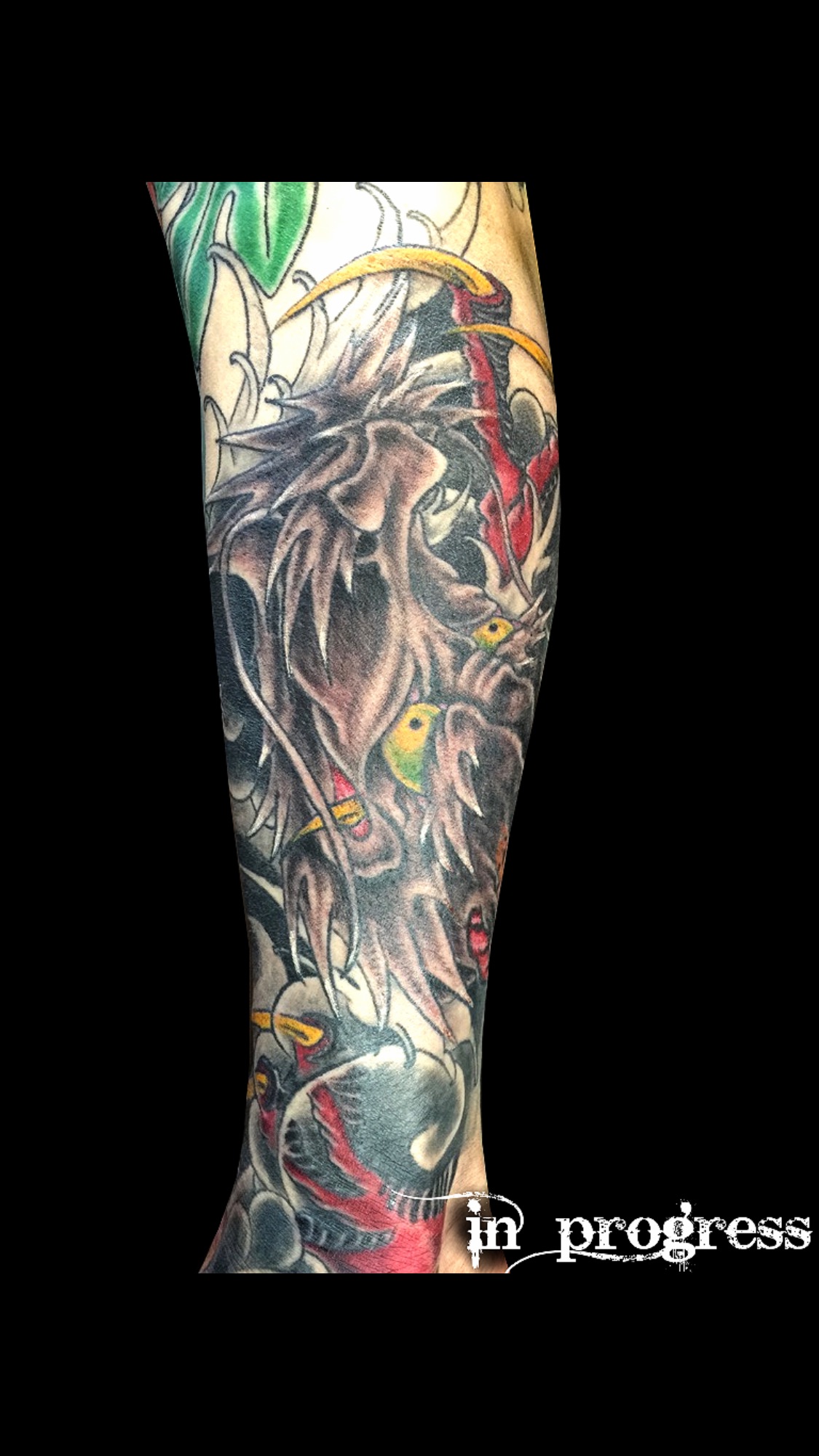 和彫り ふくらはぎ 黒龍 2face Tattoo Studio Japan 千葉県木更津市 刺青処 聖針 和彫り ふくらはぎ 黒龍 2face Tattoo Studio Japan 千葉県木更津市 刺青処 聖針