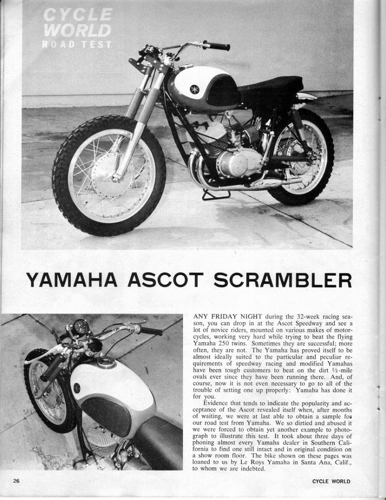 ヤマハ市販ダートレーサー “ASCOT SCRAMBLER” : YDS CLUB