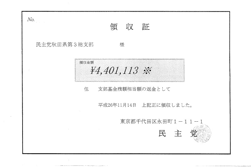 政党交付金440万余円、国庫返還へ_c0166264_11492317.jpg