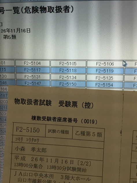 危険物取扱者試験結果!!_f0301300_123218100.jpg