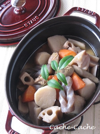 staubで 筑前煮 & 紅しぐれ(赤大根)の甘酢漬け♪_d0319943_23304015.jpg