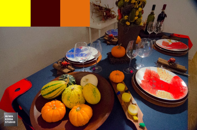 December 7, 2014 ハローウィンのテーブル:大人の色 Halloween Table: Adult Colors_a0307186_22165643.jpg