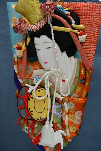 ビンテージ 昭和12年頃】伝統的な羽子板 道成寺 組ま ビンテージ 昭和12年頃】伝統的な羽子板 道成寺 組ま