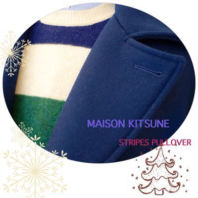 1- Men’s MAISON KITSUNE : ストライプ クルー ニット ☆_d0245165_14351917.jpg