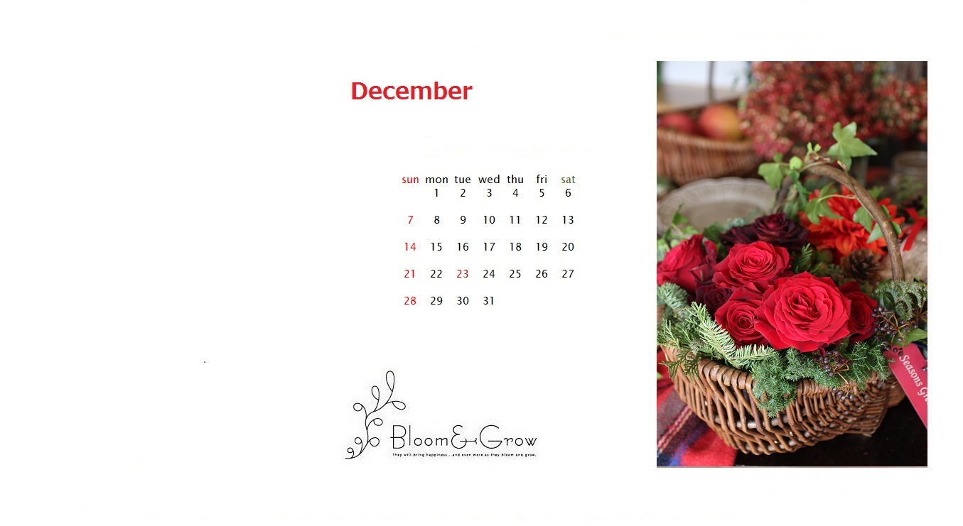 12月のカレンダー　「赤いバラとシュトーレン」_f0224136_2323517.jpg