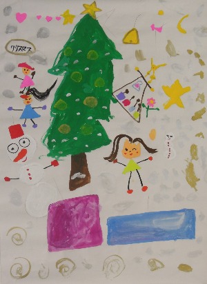 ビッグサイズのクリスマスの絵を飾った_d0322102_1902632.jpg