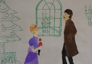 ビッグサイズのクリスマスの絵を飾った_d0322102_1954850.jpg