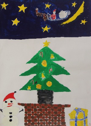ビッグサイズのクリスマスの絵を飾った_d0322102_1994680.jpg