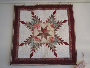 冬　パッチワーク　フェザースター　タペストリーハンドメイド 冬 パッチワーク フェザースター タペストリーハンドメイド