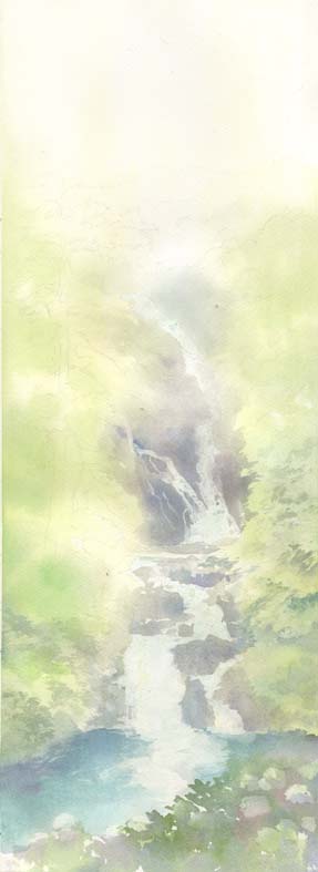 見返りの滝 水彩画 春崎陽子_f0176370_1621829.jpg