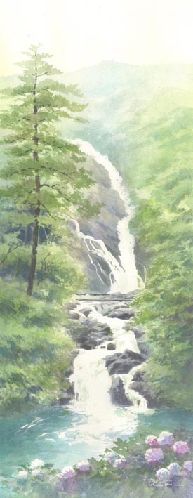 見返りの滝 水彩画 春崎陽子_f0176370_16235942.jpg
