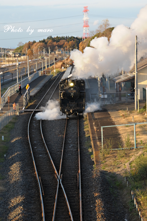 真岡鉄道 SL C11　折本駅での白煙&ドレーン♪♪_e0160417_1201699.jpg