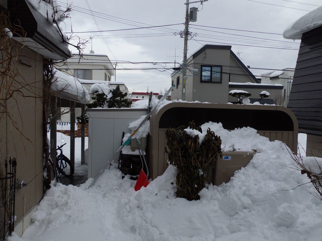暖気の下 ガレージ・物置の雪下ろし_c0025115_22390574.jpg