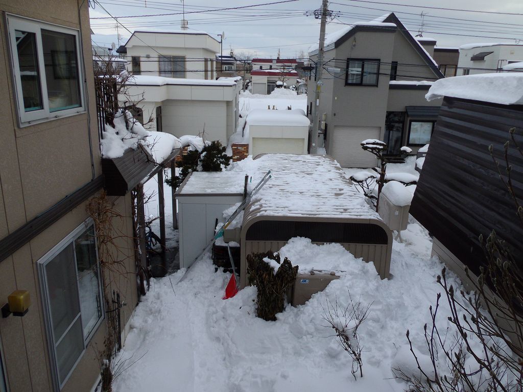 暖気の下 ガレージ・物置の雪下ろし_c0025115_22392330.jpg