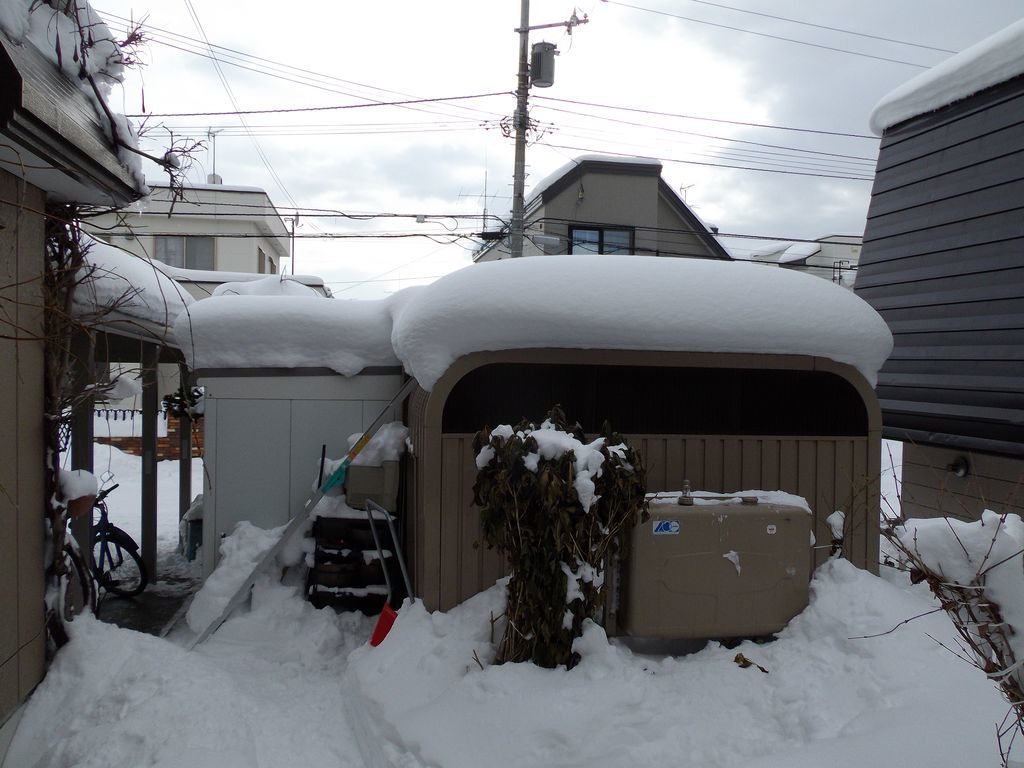暖気の下 ガレージ・物置の雪下ろし_c0025115_22395740.jpg