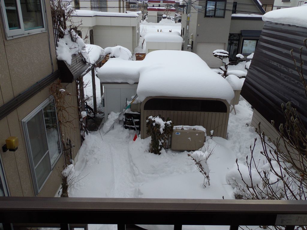 暖気の下 ガレージ・物置の雪下ろし_c0025115_22400219.jpg