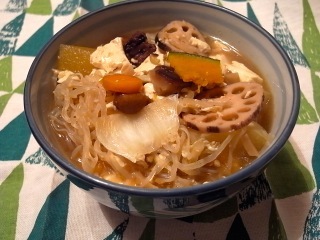 手打ちうどんでけんちんうどんの夕食_d0170682_05240309.jpg