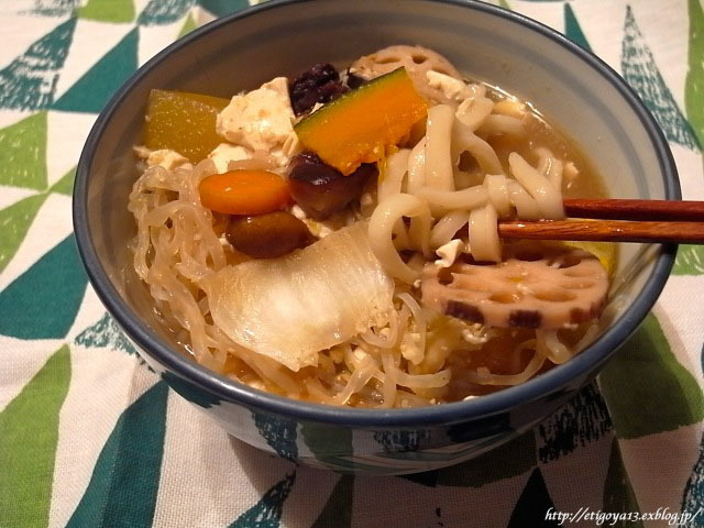 手打ちうどんでけんちんうどんの夕食_d0170682_05240390.jpg