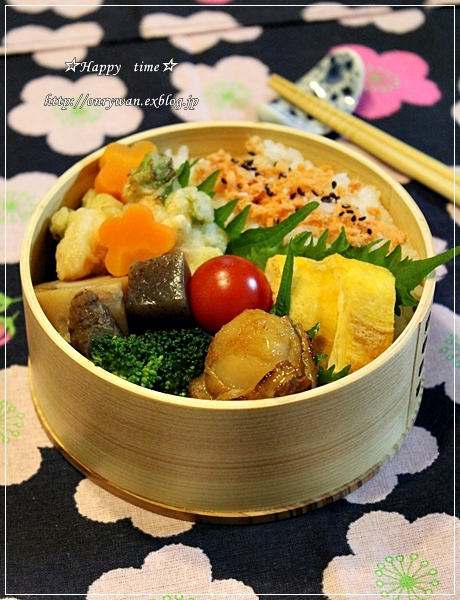 野菜とエビのかき揚げ弁当♪_f0348032_17540558.jpg