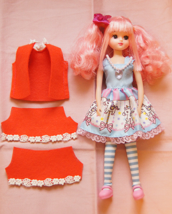 新しいリカちゃん人形とフェルトの洋服作り 次女の絵2枚 ツグミ Double Rainbow