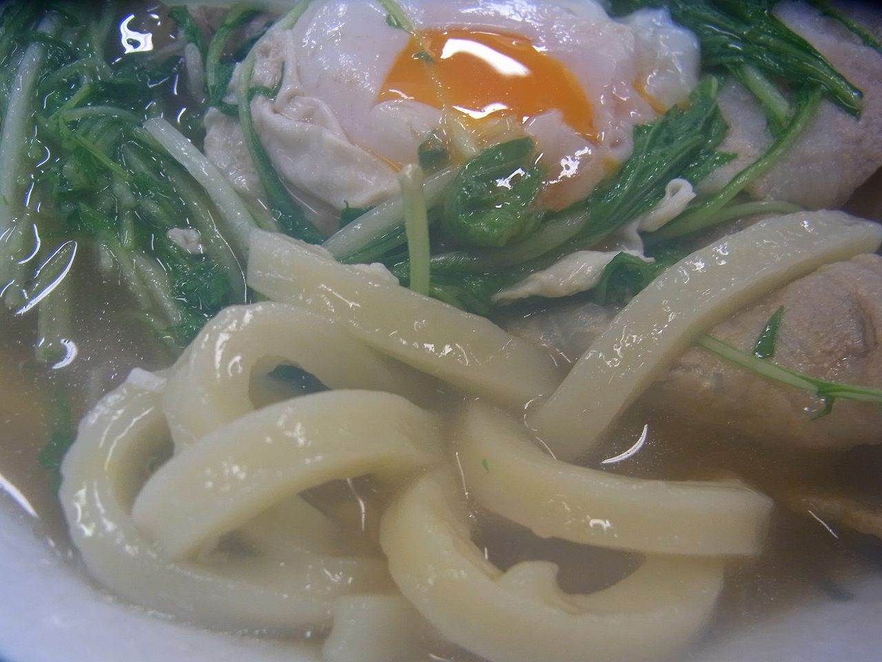 本日のさぬきうどん　豚肉と水菜のあったかうどん1玉４５０円（高雄　高松市）_d0021356_1765796.jpg