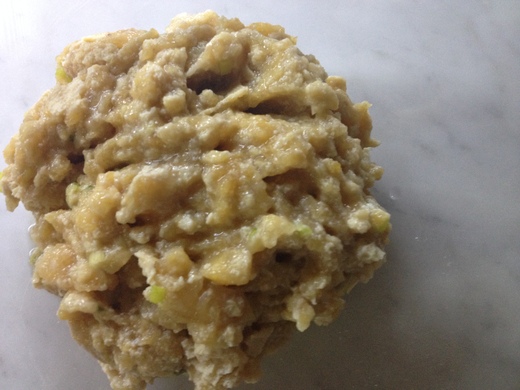 粉物週間:鶏挽肉の包み蒸し、辛し醤油。_a0136671_5164560.jpg
