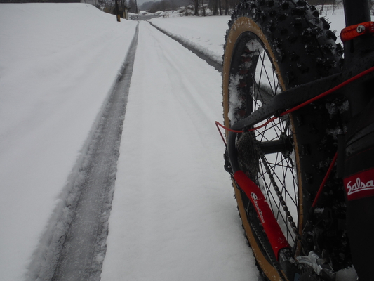 1人ファットバイクで雪遊び..._c0132901_1829422.jpg