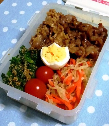 サラ弁＆お嬢の夢応援弁当。。。豚丼弁当_a0211008_13323254.jpg