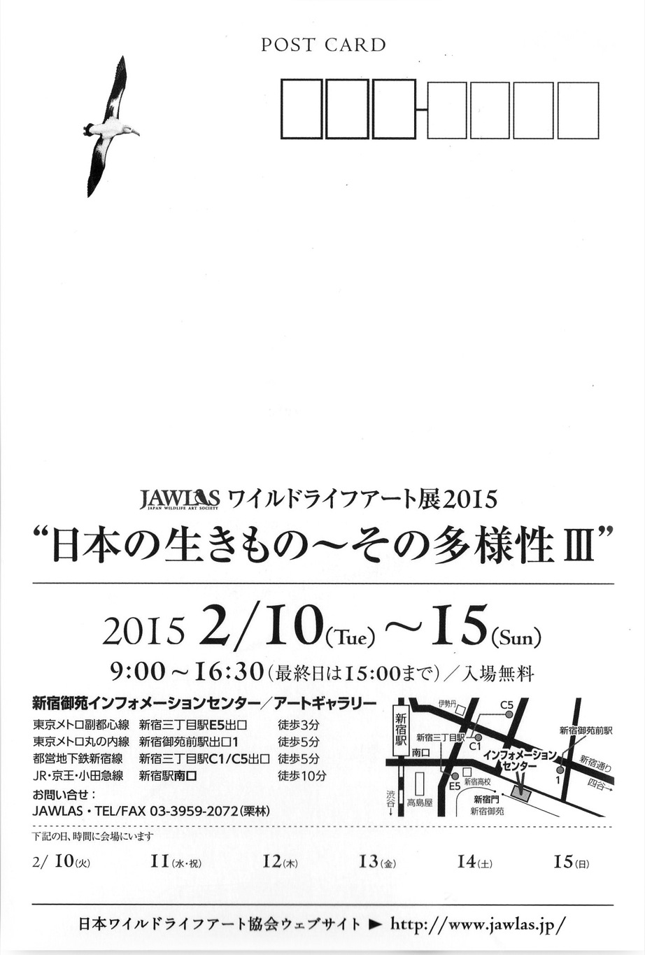 【展覧会】2/10〜2/15　JAWLASワイルドライフアート展2015_a0021565_191944.jpg