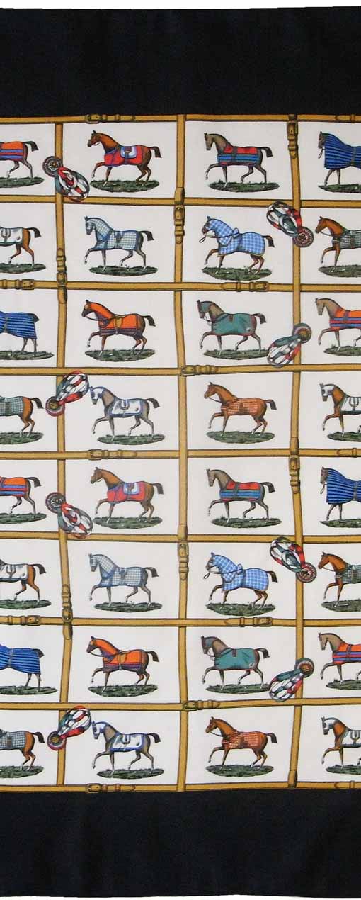 N.0007 パドックにいる48頭の馬/エルメス アンティークスカーフ N.0007 パドックにいる48頭の馬/エルメス アンティークスカーフ