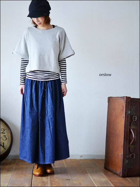 orslow [オアスロウ] DENIM GATHER LONG SKIRT [00-4003] LADY\'S_f0051306_20412865.jpg