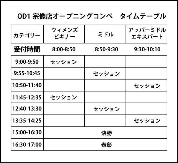OD1宗像店オープニングコンペタイムスケジュール!!_d0246875_16493301.jpg